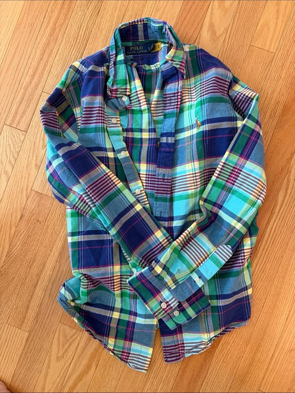 Polo Ralph Lauren Multicolor Plaid Button-Down Shirt - Green/Blue/Yellow
